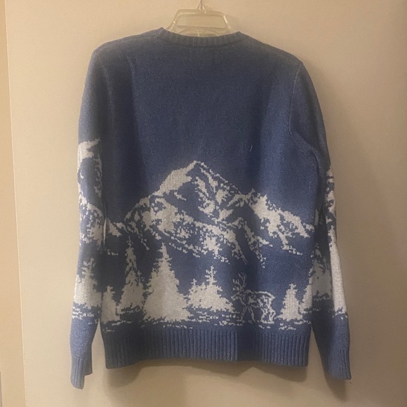 Blue and White Mountain Sweater - Picture 3 of 3